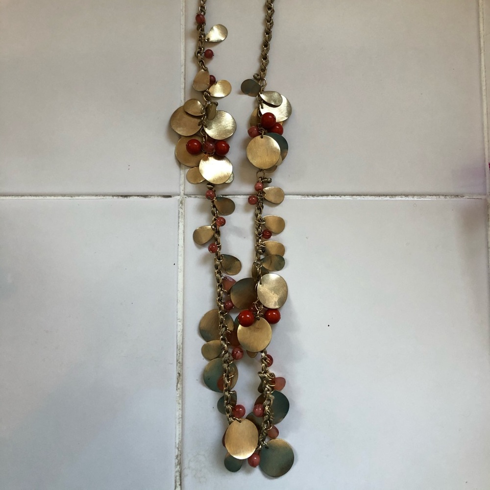 Necklace with metal and beads